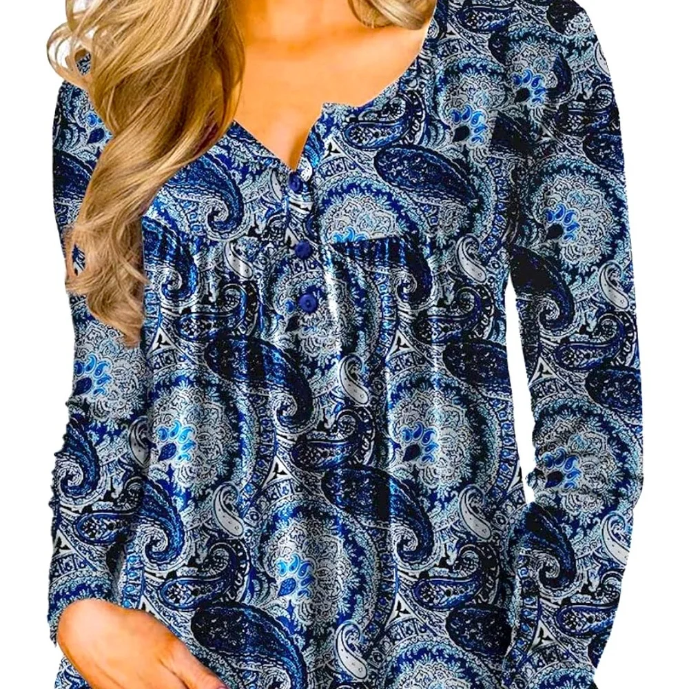 Long sleeve soft paisley tee